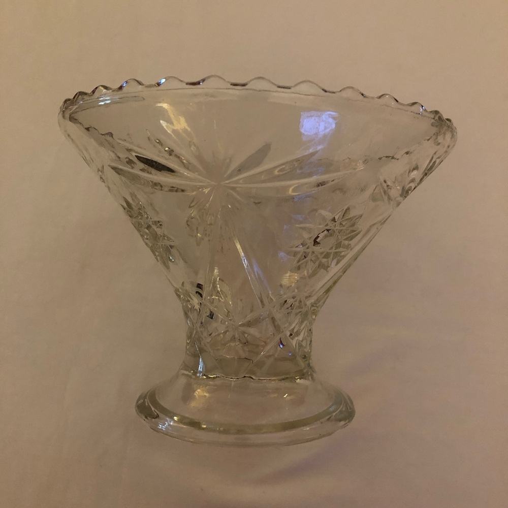 Vintage “Star of David” Punch Bowl Base/Compote Bowl EAPG - Starburst Pattern